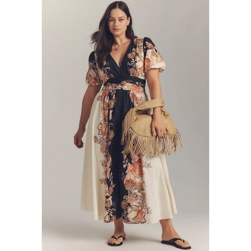 Anthropologie The heynasreen Katerina Button-Front Dress Medium M NEW